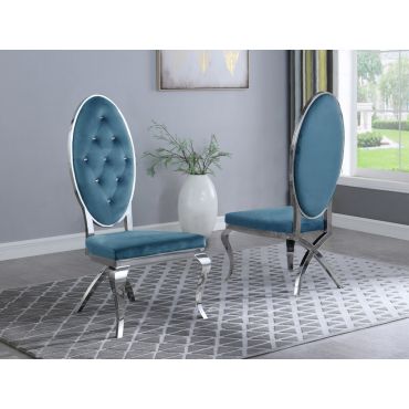 Marquette Turquoise Velvet Chair