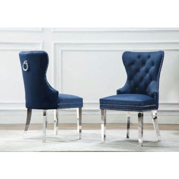 Marshall Navy Blue Velvet Chair