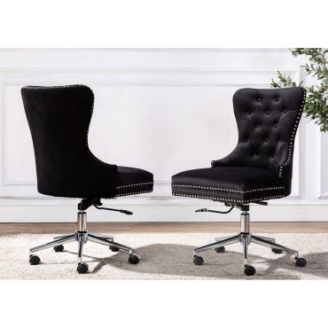 Marshall Black Velvet Office Chair