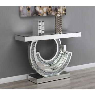Mattis Mirrored Console With Crystals