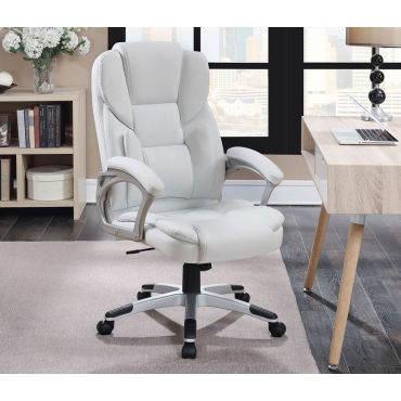 Max White Leather Modern Office Chair