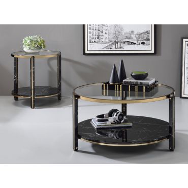 Maxine Black Faux Marble Coffee Table