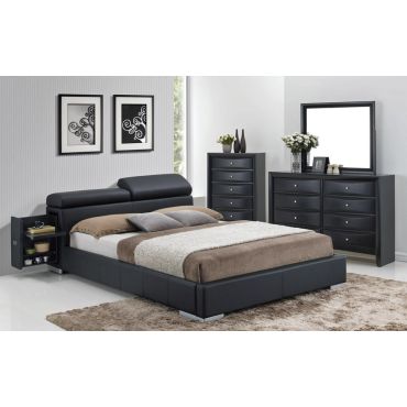 Maxy Black Bed With Hidden Stands