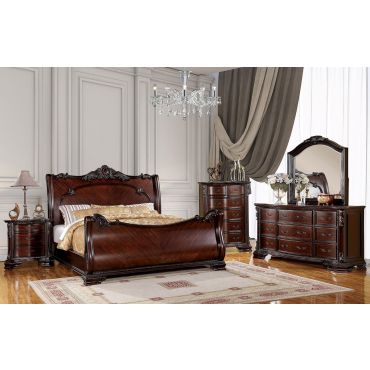 Melina Traditional Style Sleigh Bed