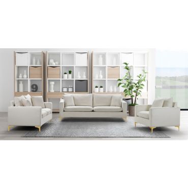 Melinda Ivory Velvet Sofa Set