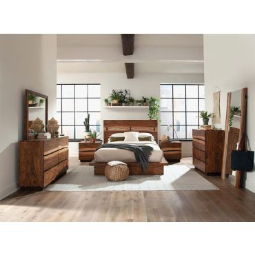 Menter Rustic Finish Platform Bed