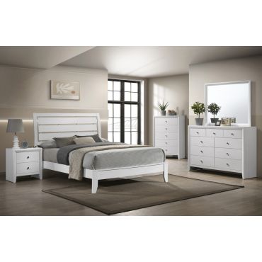 Merwin Modern Bedroom Set in White Finish