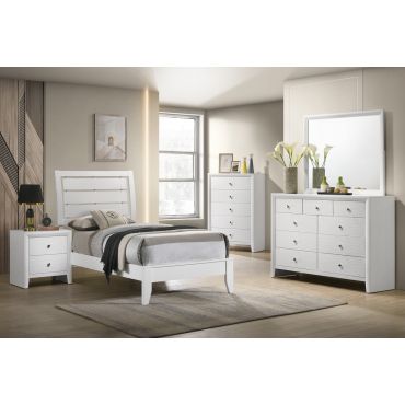 Merwin Modern Bed White Finish