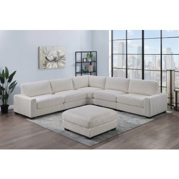 Micah Modular Sectional Beige Corduroy