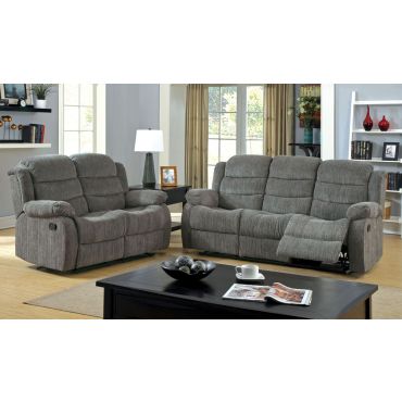 Michael Grey Chenille Recliner Sofa