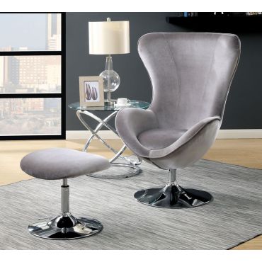 Midori Grey Fabric Modern Accent Chair