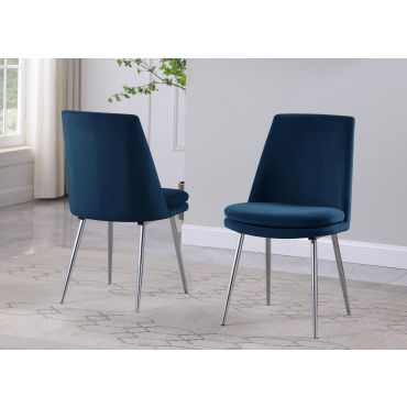 Milena Navy Blue Velvet Dining Chairs