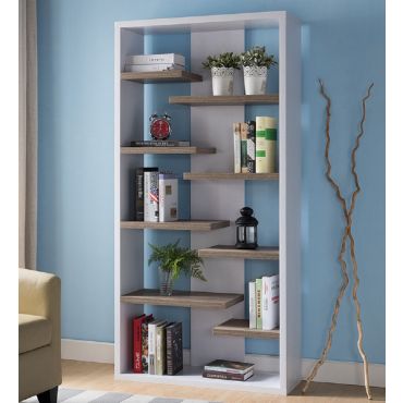 Mileta Modern Two Tone Bookcase