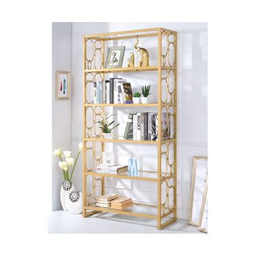 Milton Modern Bookshelf Gold Finish