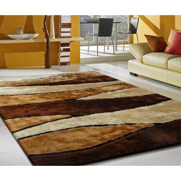 Modern Shag Area Rug 120 Brown