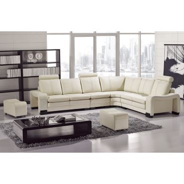 Modern Style Sectional With Ottomans L 213,Ivory Leather Sectional Armrests & Ottoman,Ivory Leather Armless Chair,Ivory Leather Sectional Storage Armrest