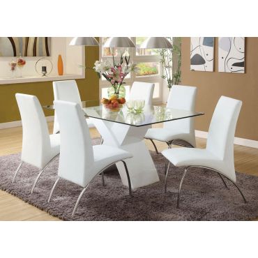 Monique White Modern Dining Table Set