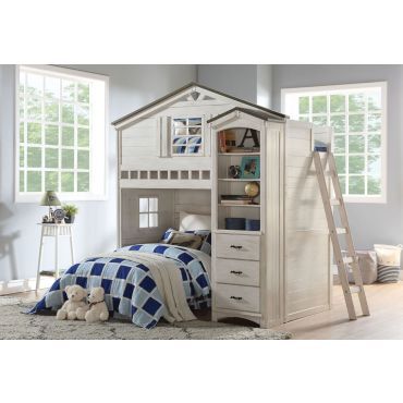 Montana Loft Bed Weathered White