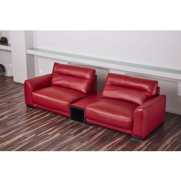 Morena Red Genuine Leather Oversized Sofa