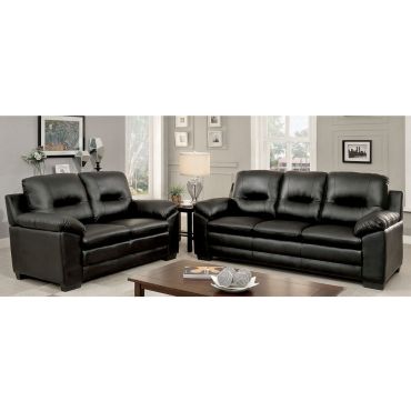 Morton Casual Sofa Black Leather