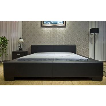 Myall Black Leather Platform Bed