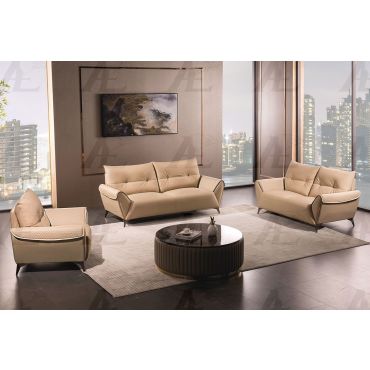 Gerson Modern Tan Leather Sofa