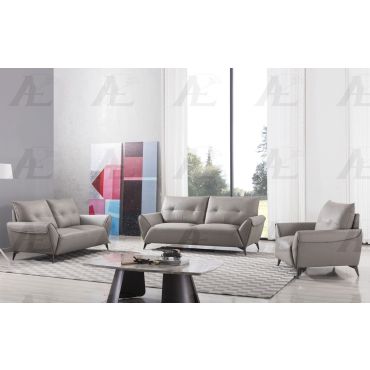 Gerson Warm Gray Leather Living Room