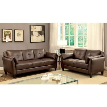 Myra Brown Leather Sofa Collection