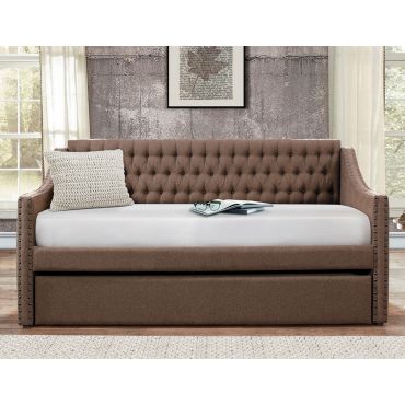 Nadine Brown Fabric Day Bed Set