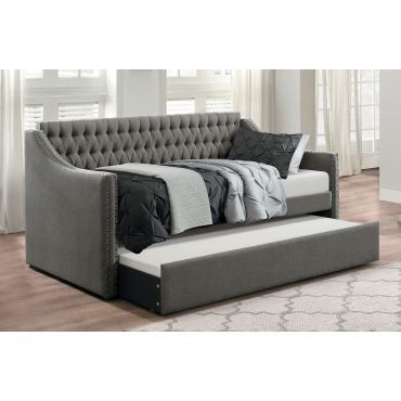 Nadine Dark Grey Day Bed With Trundle