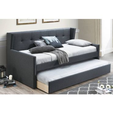 Napal Black Leather Daybed With Trundle