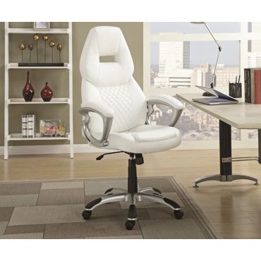 Nars White Leather Office Chair