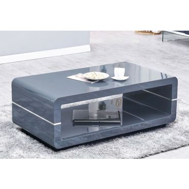 Nella Modern Coffee Table Gray Lacquer