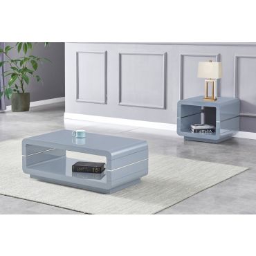 Nella Light Gray Lacquer Coffee Table