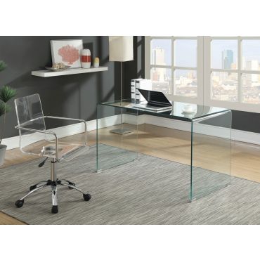 Nelson Clear Glass Writing Desk