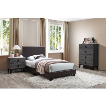 Nevaeh Espresso Leather Youth Bed