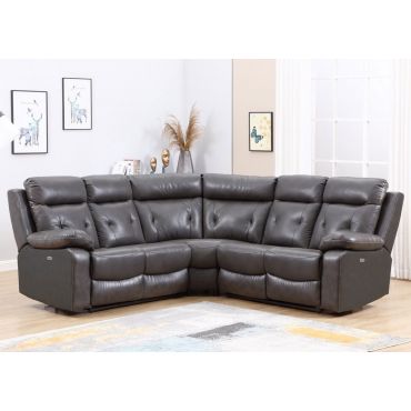Nigel Recliner Sectional Gray Leather