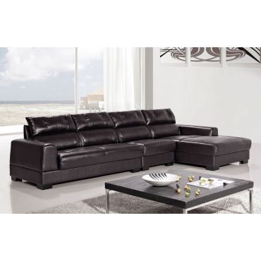 Nikita Sectional Set Dark Brown Leather