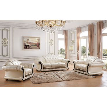 Bergamo Button Tufted Leather Sofa