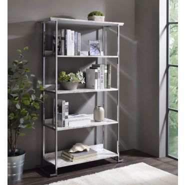 Nolen Faux Marble Bookcase Display