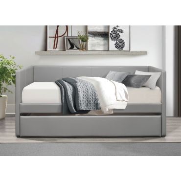 Norabel Grey Leather Daybed Set