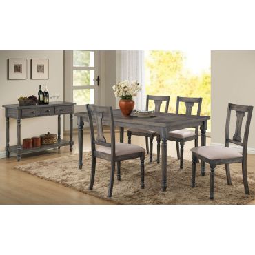 Olivia Weathered Grey Finish Table Set