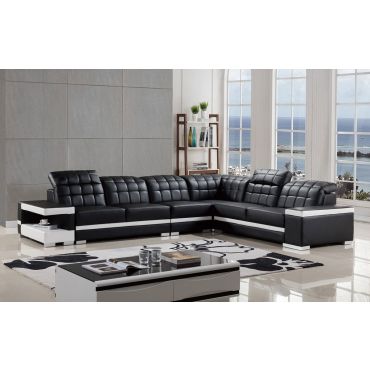 Olson Black And White Modern Sectional