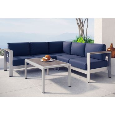 Omnia Navy Blue Outdoor Sectional Set