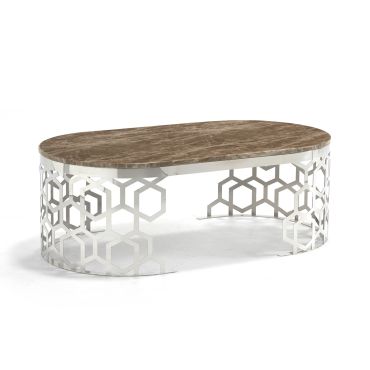 Opal Brown Faux Marble Coffee Table