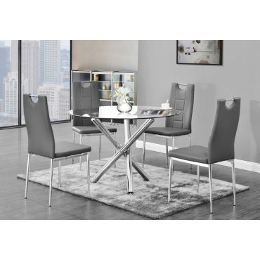 Oradell Round Glass Top Dining Table Set 