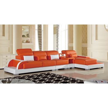 Ritz Orange and White Modern Sectional