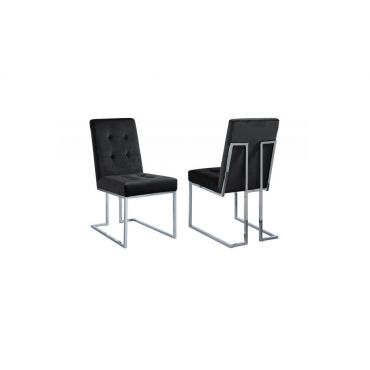 Orchid Black Velvet Chair Chrome Frame