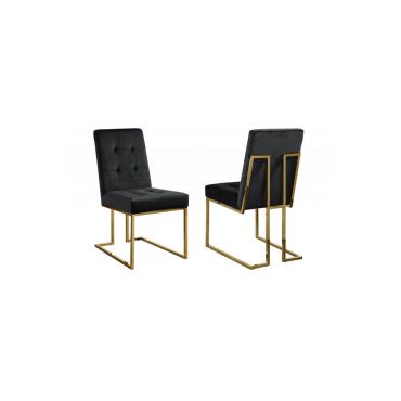 Orchid Black Dining Chair Gold Frame