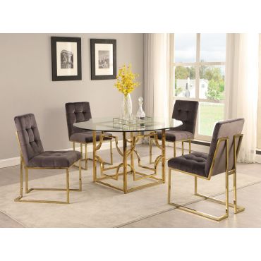 Orchid Gold Finish Dining Table Set